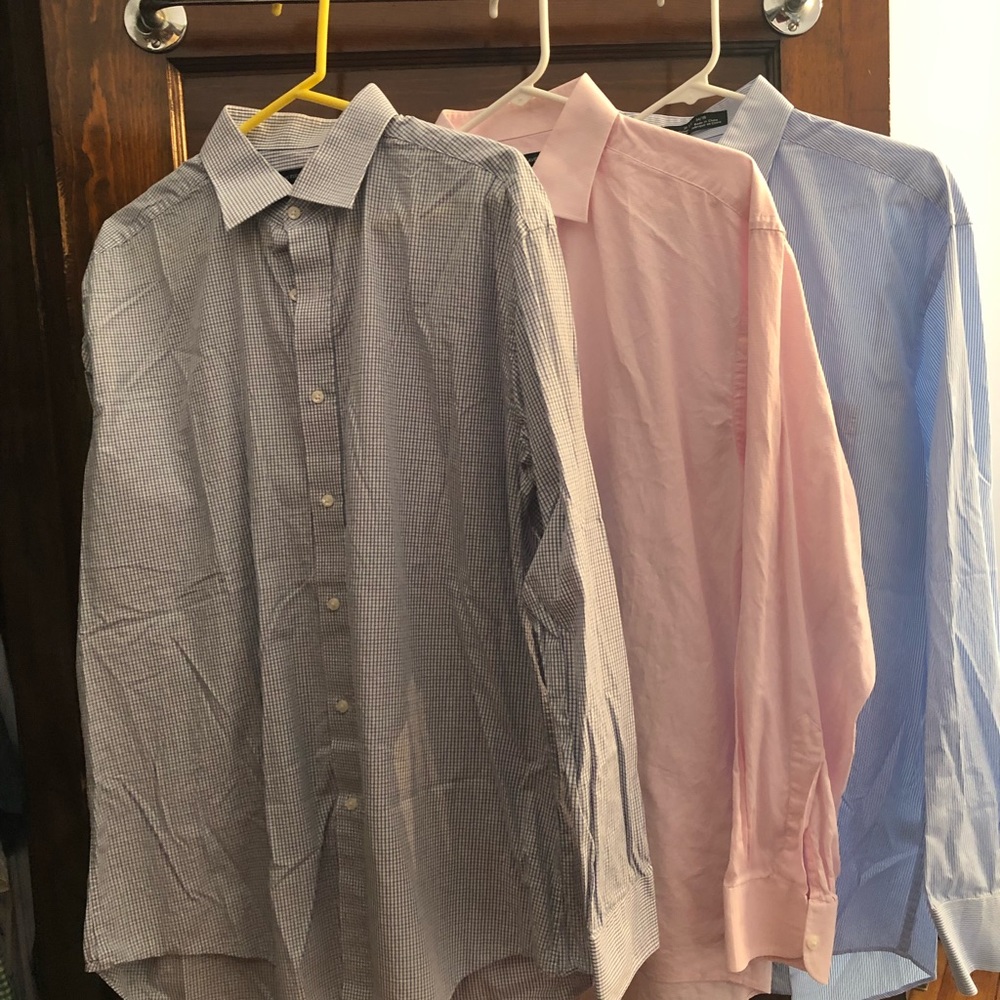 3 Saks Fifth Avenue Classic Fit Dress Shirts 34/35